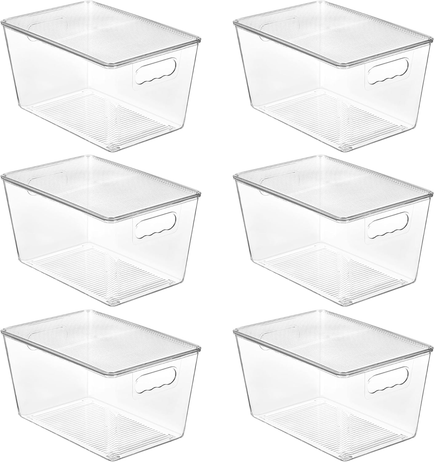 6 pack clear stackable storage bins