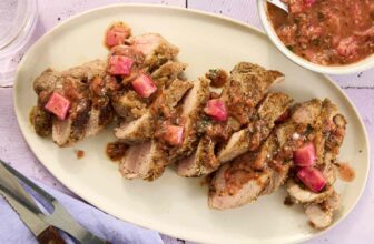 This Pan-Roasted Pork with Rhubarb Sauce Is the 30...