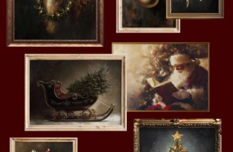 Twelve Beautiful Moody Christmas Wall Art Prints U...