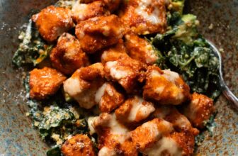 Crispy Buffalo Tofu with Caesar Salad Recipe