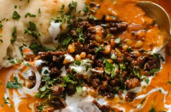 Carrot Soup with Spiced Ground Beef and Pine Nuts ...