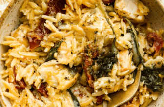 One-Pan Tuscan Chicken Orzo Bake