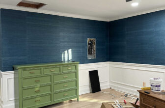 Bedroom And Foyer Grasscloth Wallpaper Progress (I...