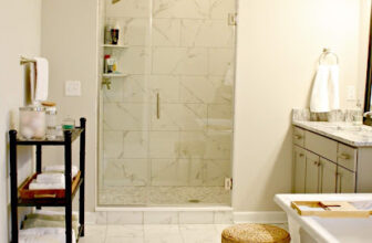 Two-Toned Hemnes Glass Cabinet Makeover for Bathro...