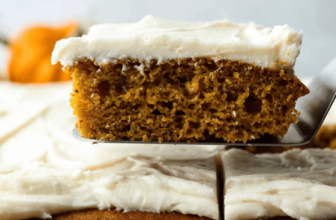 Pumpkin Sheet Cake Bars with Cream Cheese Frosting